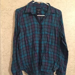 🆕 American Eagle Outfitters blue plaid button up